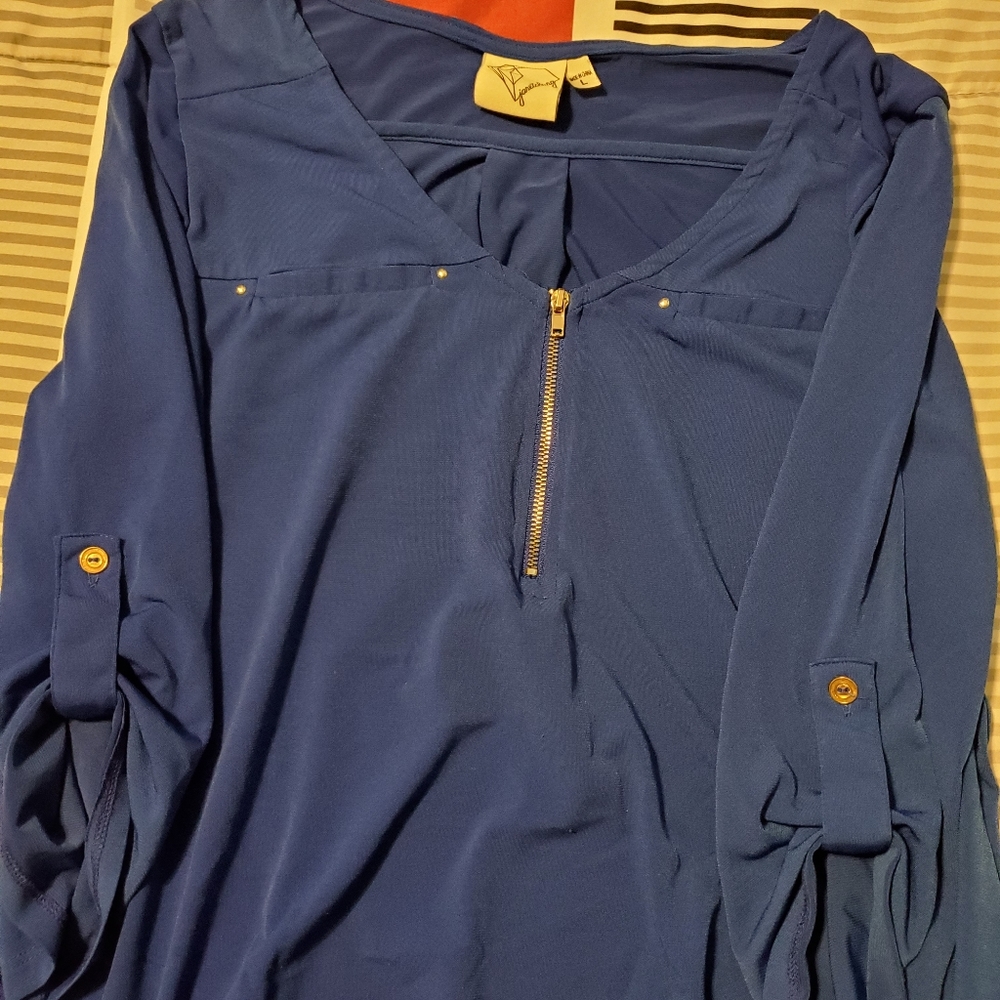 Janetchung brand semi long sleeve blouse.